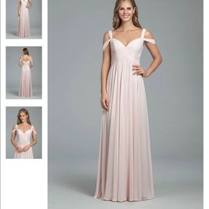 Hayley Paige Occasions blush chiffon bridesmaids dress size 2